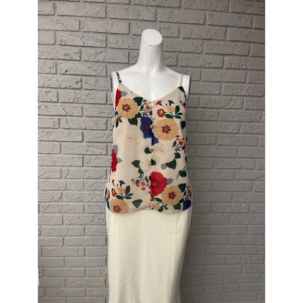 Cabi Victoria Women Floral Chiffon Pullover Blouse Top Size XS